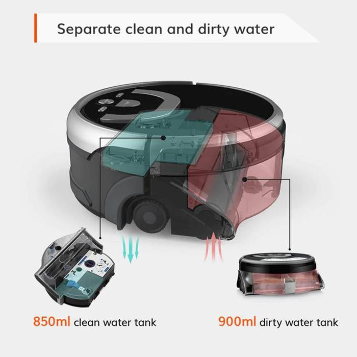 iLife Shinebot W400 Floor Washing Mop Robot, Black and Silver - Refurbished