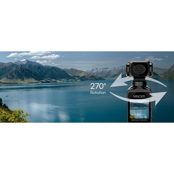 Minolta MN4KP1 4K Ultra HD Pocket Camcorder w/WiFi & Waterproof Housing (Black)