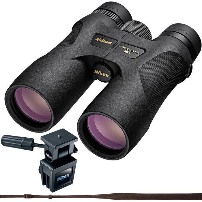 Nikon PROSTAFF 7S 10x42 All-Terrain Binoculars + Window Mount + Leather Strap Brown