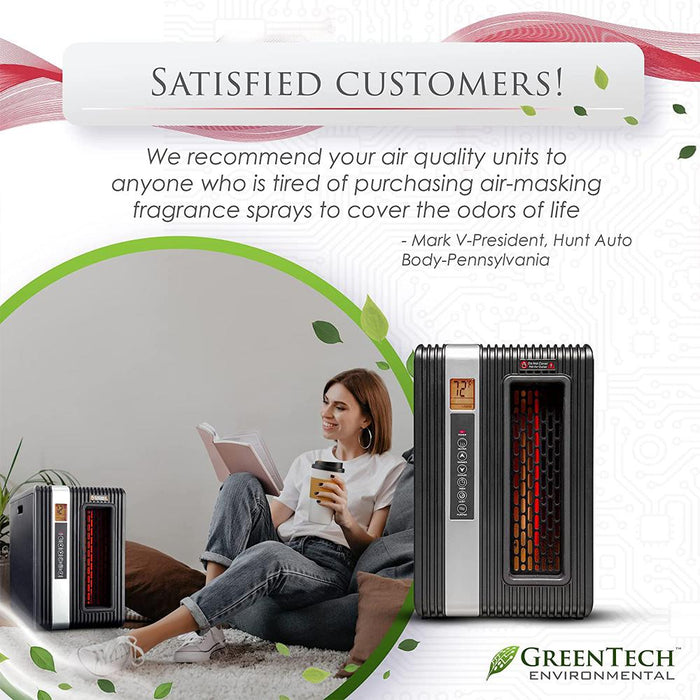 Greentech pureHeat 2-in-1 Indoor Heater/Air Purifier Black with 1 Year Warranty
