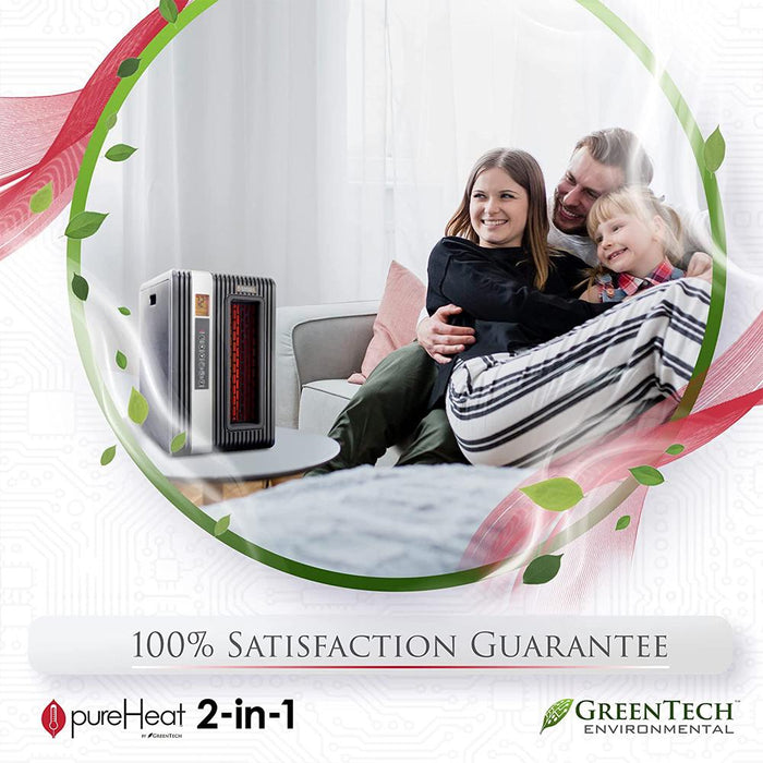 Greentech pureHeat 2-in-1 Indoor Heater/Air Purifier Black with 1 Year Warranty