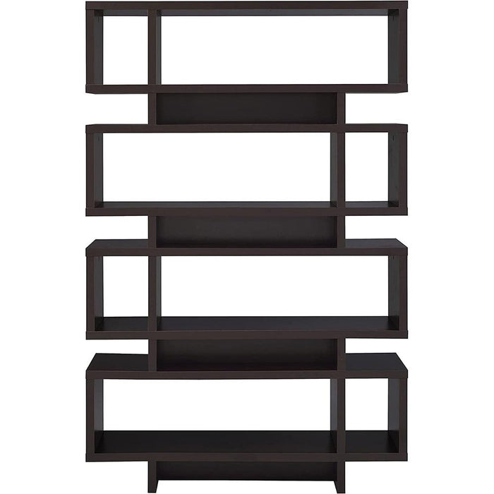 Coaster Modern 4-Tier Open Back Bookcase & Organizer Cappuccino+1 Year Warranty