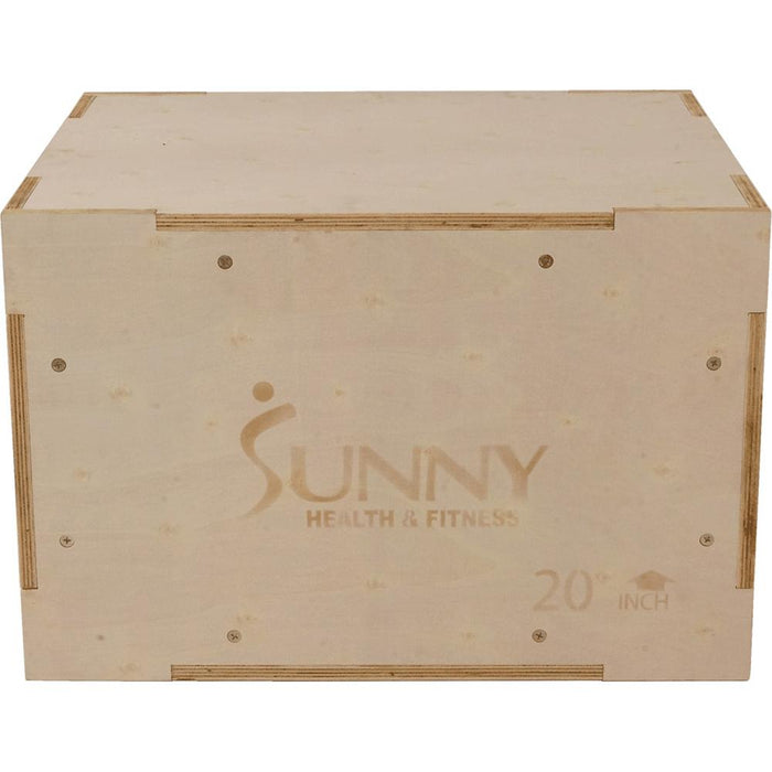 Sunny Health and Fitness Wood Plyo Box with 1" Padded Vinyl Tear-Resistant Cover ( No. 084) - Open Box