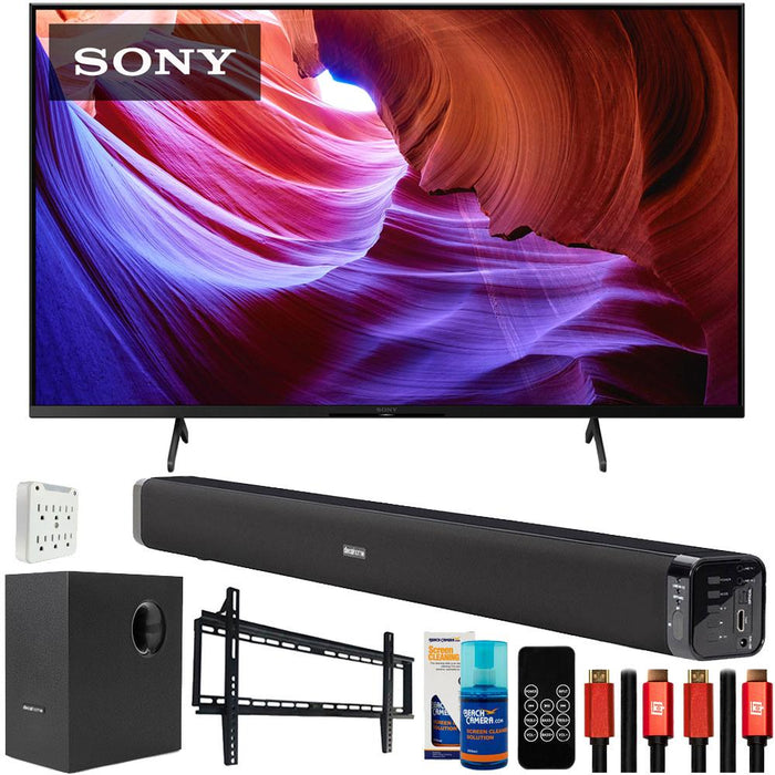 Sony 55" X85K 4K HDR LED TV w/Smart Google TV 2022 with Deco Gear Home Theater Bundle