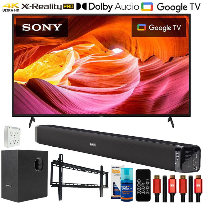 Sony 55" BRAVIA X75K 4K HDR UHD Smart TV 2022 with Deco Gear Home Theater Bundle