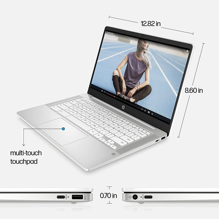 Hewlett Packard Chromebook 14ANA0240NR 14" Touchscreen Laptop, 4GB RAM/64GB SSD, Ceramic White