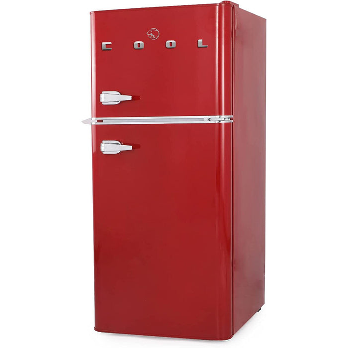 Commercial Cool 4.5 Cu. Ft Vintage/Retrto Style Refrigerator with True Freezer, Red