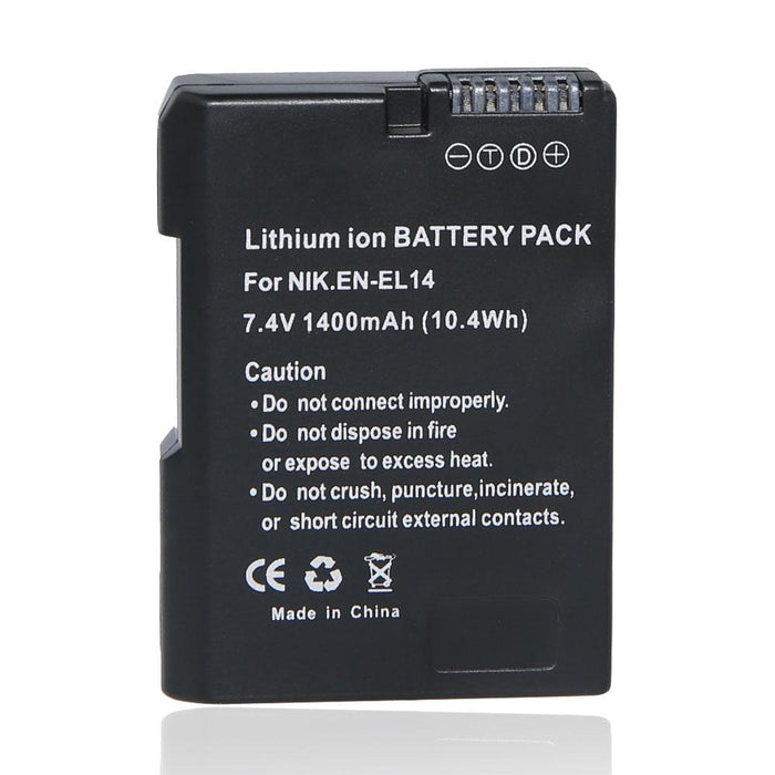 General Brand EN-EL14A Rechargeable Li-ion Battery for P7000,P7100,D3300,D5300 - (2-Pack)