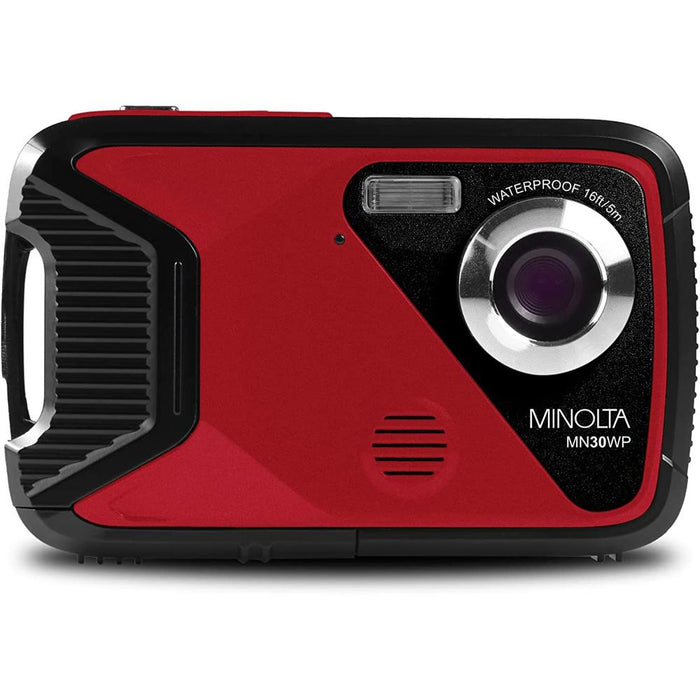 Minolta MN30WP 21MP FHD 2.8" Touch LCD Digital Camera + 32GB Card + Bag Bundle
