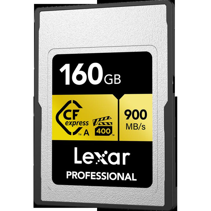 Lexar CFexpress Type A Pro Gold R900/W800 Memory Card, 160GB Bundle with Card Reader