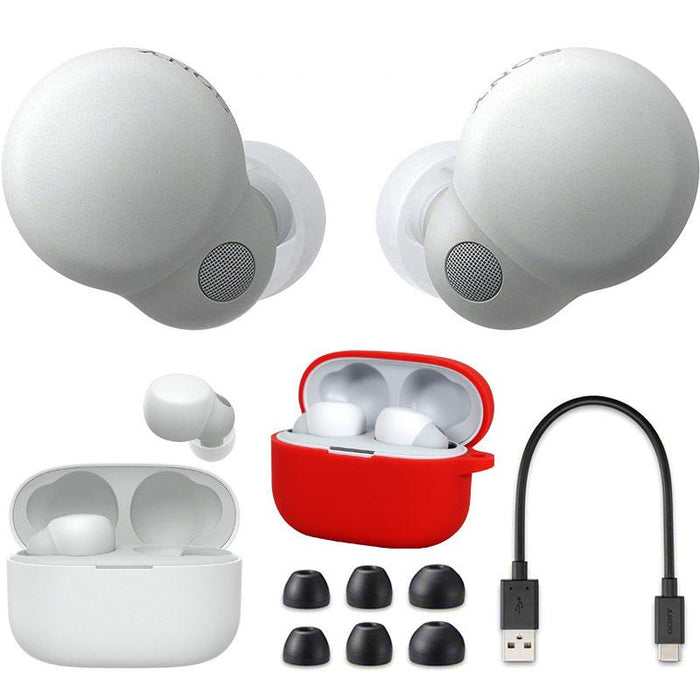 Sony LinkBuds S Truly Wireless Noise Canceling Earbuds (White) Bundle with Case