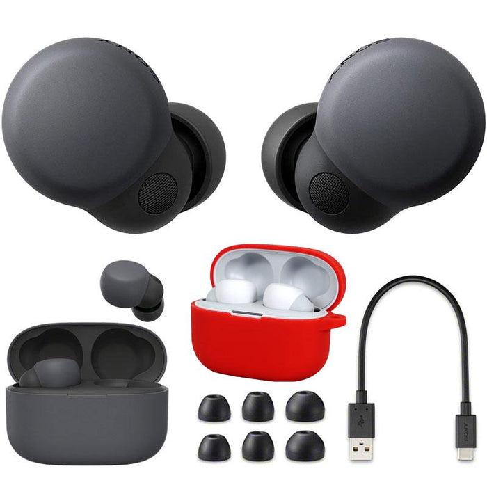 Sony LinkBuds S Truly Wireless Noise Canceling Earbuds (Black) Bundle with Case