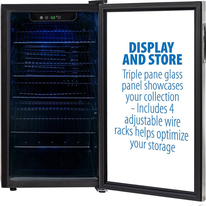 Deco Chef 118-Can Mini Fridge w/ Glass Door, Digital Controls for Beer and More - Open Box