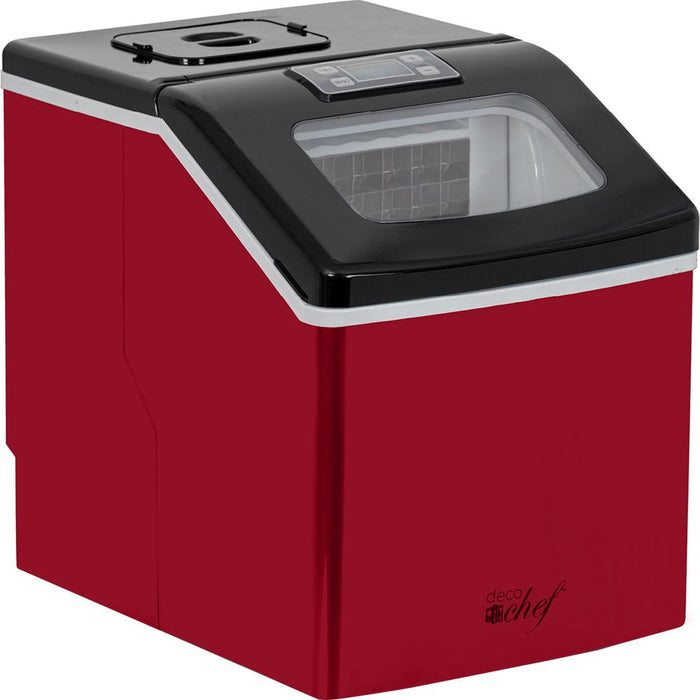 Deco Chef Countertop Portable Ice Maker, 40 lb/Day, Red with Black Lid - Open Box
