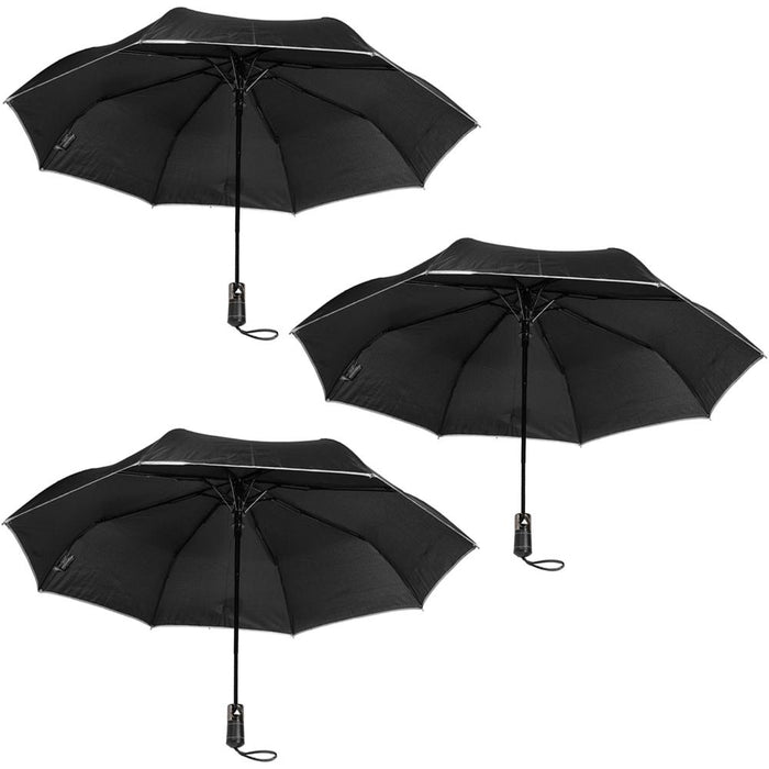 Tahari Collapsible Travel Umbrella Black/White 3 Pack