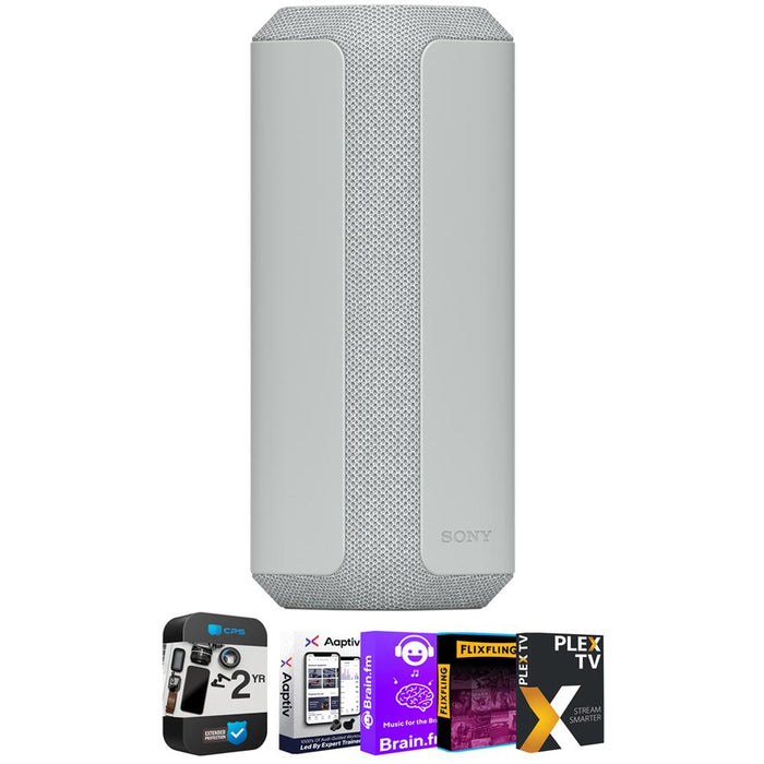 Sony SRSXE300 Portable Bluetooth Wireless Speaker, Light Gray w/ Warranty Bundle