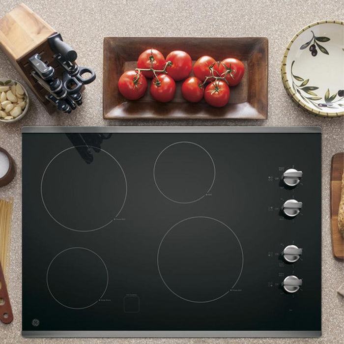 GE 30" Built-In Knob Control Electric Cooktop, Stainless Steel (JP3030SJSS)