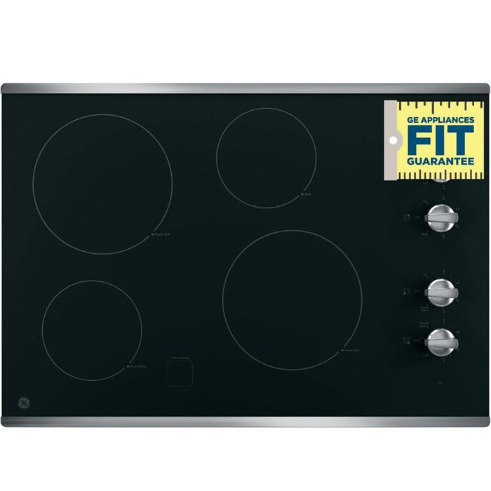 GE 30" Built-In Knob Control Electric Cooktop, Stainless Steel (JP3030SJSS)