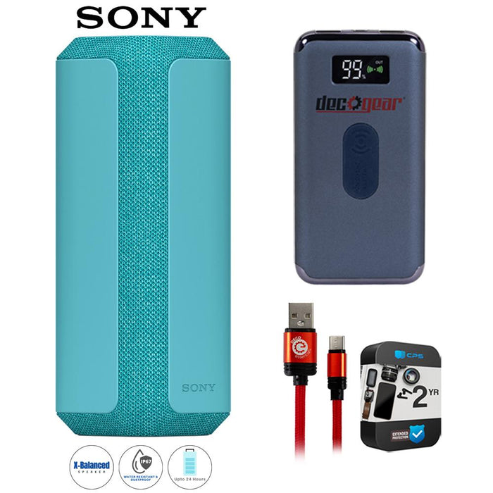 Sony SRSXE300/L Portable Bluetooth Wireless Speaker, Blue + Warranty Bundle