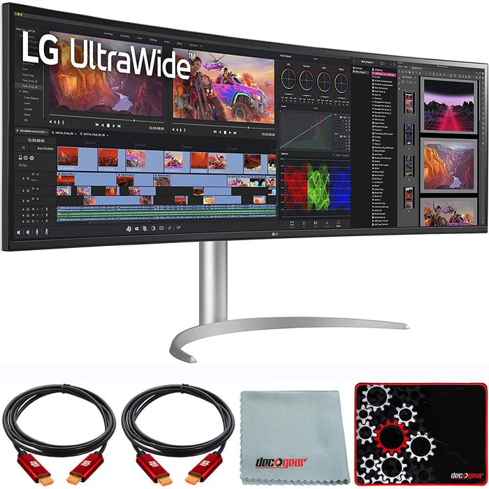 LG 49" 32:9 UltraWide Dual QHD Nano IPS Curved Monitor with Mouse Pad Bundle