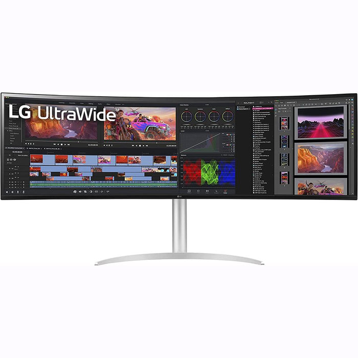 LG 49" 32:9 UltraWide Dual QHD Nano IPS Curved Monitor with Cleaning Bundle