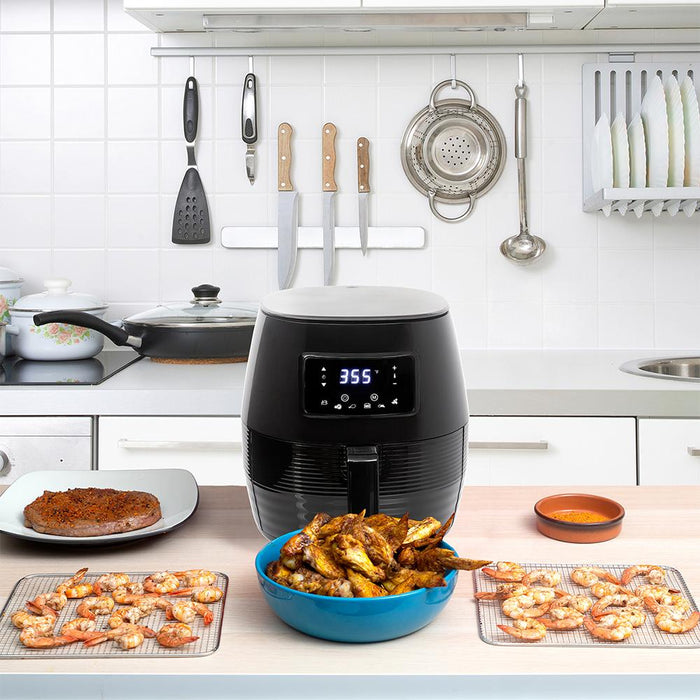 Deco Chef Digital 5.8QT Electric Air Fryer - Healthier & Faster Cooking - Black - Open Box