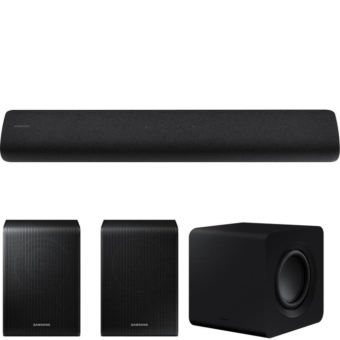 Samsung HW-S40T 2.0ch All-in-One Soundbar 2020 Renewed + Premium Woofer + Speaker Bundle