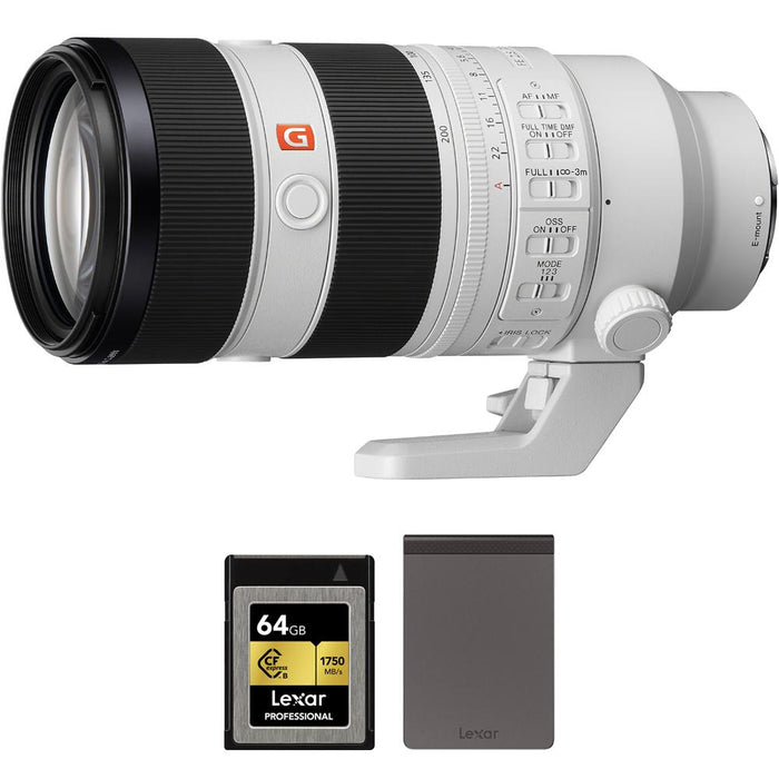 Sony FE 70-200mm F2.8 GM OSS II Telephoto E-Mount Lens w/ Lexar Card +SSD Bundle