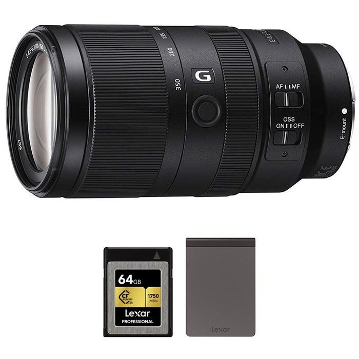 Sony E 70-350mm F4.5-6.3 G OSS Super-Telephoto Lens w/ Lexar Card +SSD Bundle