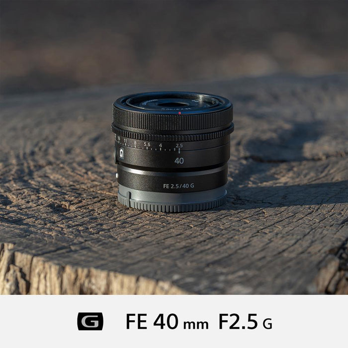 Sony FE 40mm F2.5 G Full Frame Ultra Compact Prime G Lens w/ Lexar Card +SSD Bundle