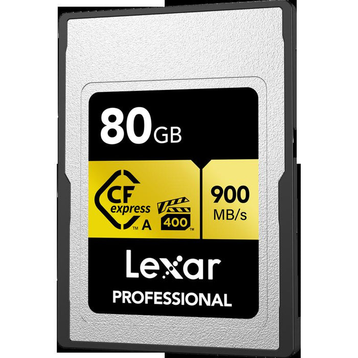 Lexar CFexpress Type A Pro Gold R900/W800 Memory Card, 80GB (2-Pack) + 2x2 Reader