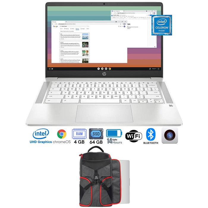 Hewlett Packard Chromebook 14ANA0240NR 14" Touchscreen Laptop w/ Laptop Backpack