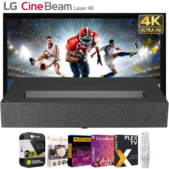 LG CineBeam HU915QB Premium 4K UHD Laser UST Projector w/ 120" Screen +Warranty Kit