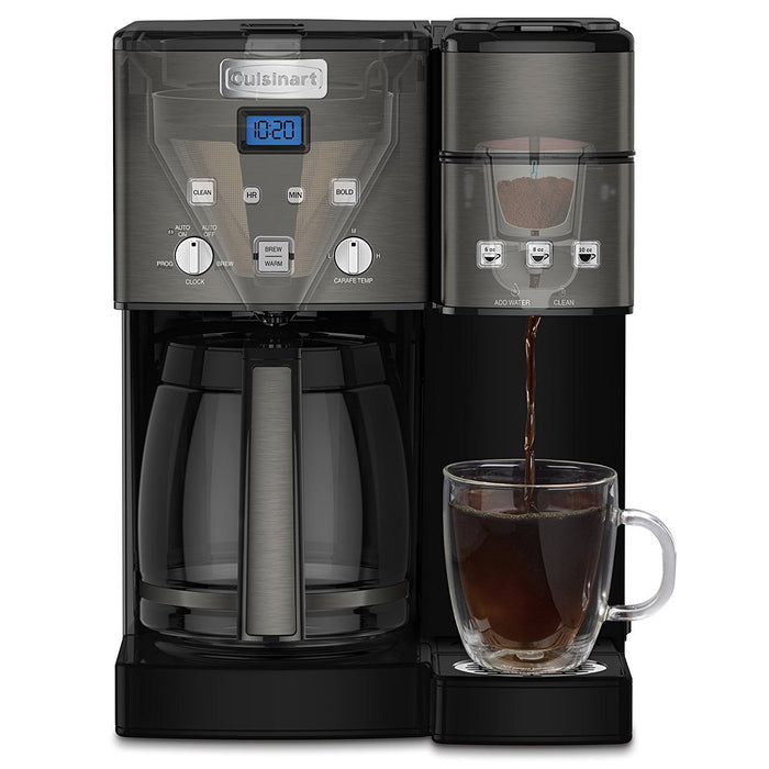 Cuisinart 12 Cup Coffeemaker and Single Serve Brewer, Black (SS-15BKS) - Refurbished