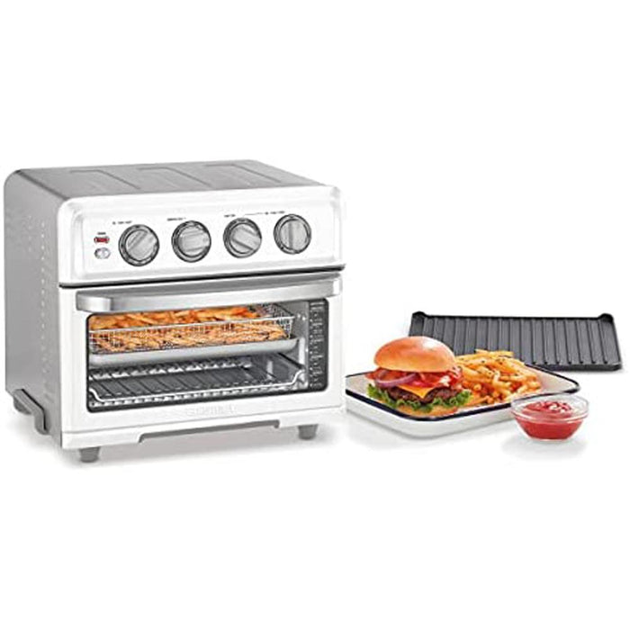 Cuisinart TOA-70W AirFryer Toaster Oven with Grill - White w/ 5pc Knife Set + Oven Mitts