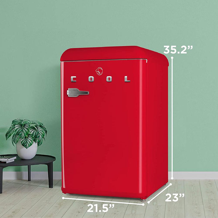 Commercial Cool Retro 4 cu. ft. Mini Fridge with Freezer, Red (CCRR4LR)