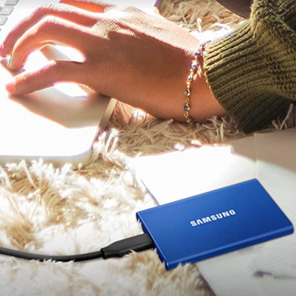 Samsung T7 2TB Portable SSD, USB 3.2 Gen2, Blue (MU-PC2T0H)