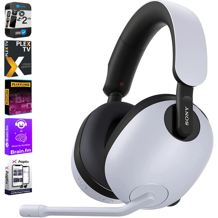 Sony WHG700/W INZONE H7 Wireless Gaming Headset, White w/ Warranty Bundle