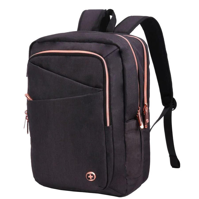 Swissdigital Katy Rose Backpack and 14" Laptop Case, Black/Rose Gold (SD1006-01)
