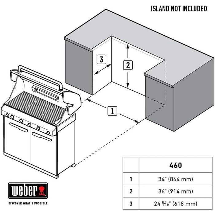Weber 7160001 Summit S-460 Built-In Grill, Liquid Propane w/Warranty + Accessories Kit