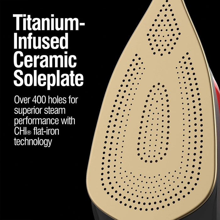 Chi Steam Retractable Cord Iron, Titanium Infused Ceramic Soleplate, 1700W (13106)