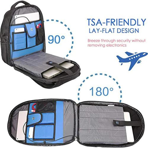 Swissdigital J16BT-1 Terabyte TSA Business Travel Backpack with Laptop Pocket, USB Port