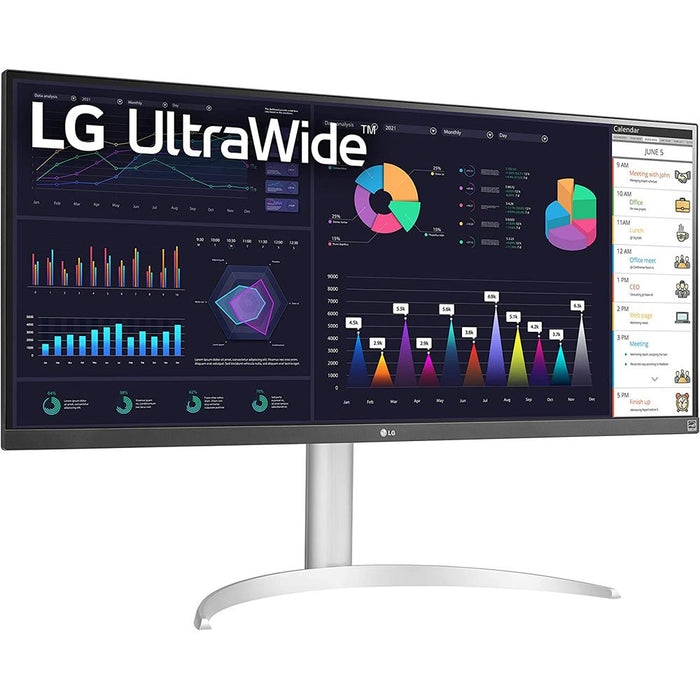 LG 34WQ650-W 34" 21:9 UltraWide Full HD 100Hz IPS Monitor w/ Accessories Bundle