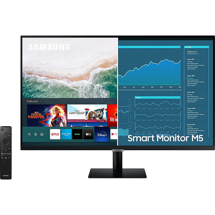 Samsung 32" M5 FHD 1080p Smart PC Monitor and Streaming TV, LS32AM500NNXZA - Refurbished