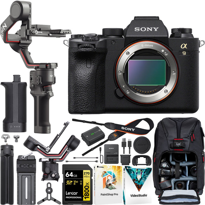 Sony a9 II Full Frame Mirrorless Camera Body Kit + DJI RS 3 Gimbal Stabilizer Bundle