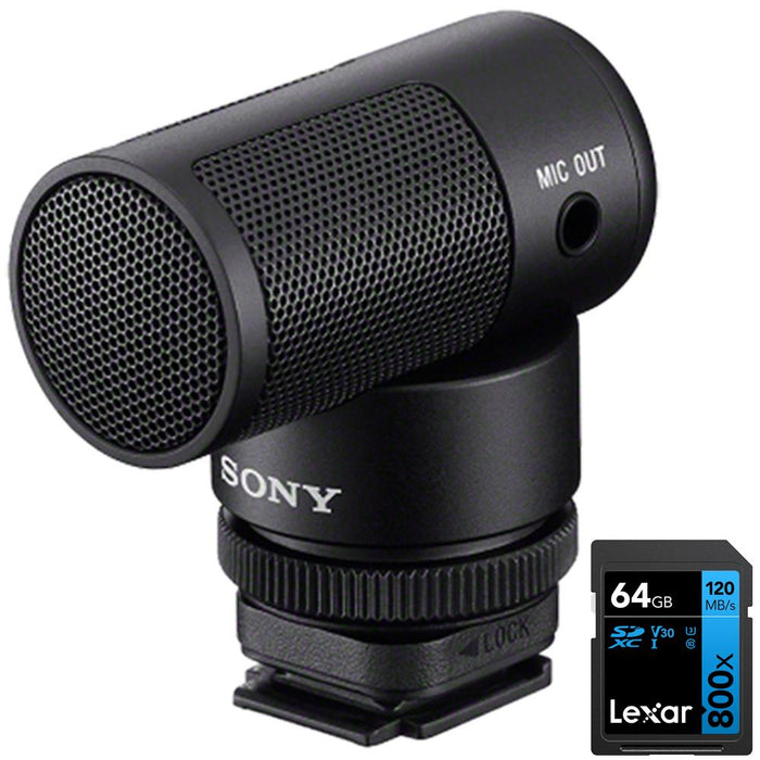 Sony Vlogger Shotgun Microphone with Lexar 64GB Memory Card