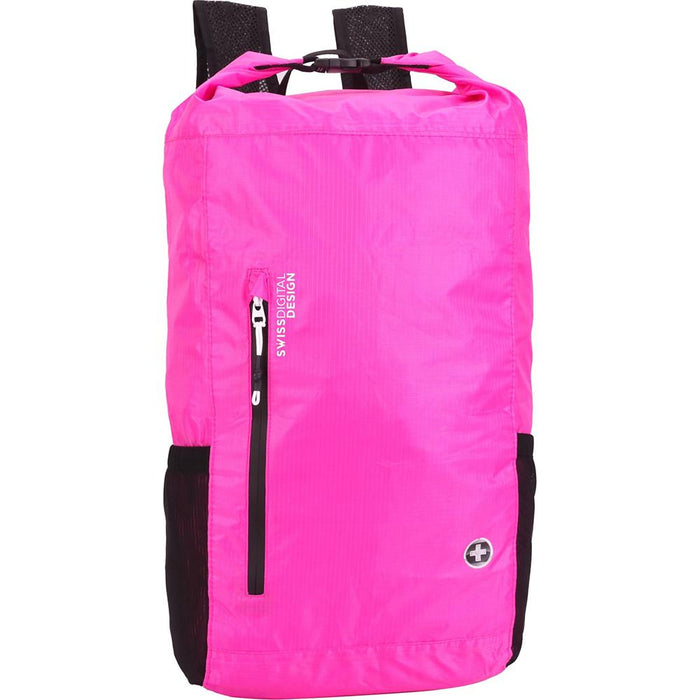 Swissdigital SD1594-46 Goose Lightweight Water Resistant Foldable Backpack, Pink
