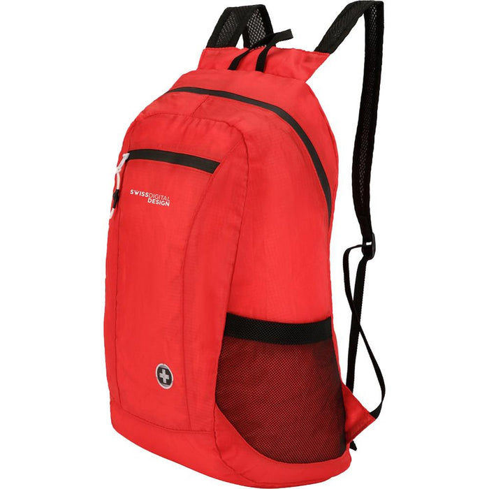 Swissdigital SD1595-42 Seagull Lightweight Water Resistant Foldable Backpack, Red