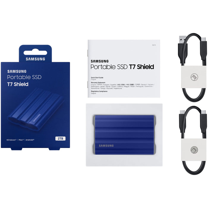 Samsung T7 Shield Portable Solid State Drive 1TB (MU-PE1T0R/AM) 2022 - Blue