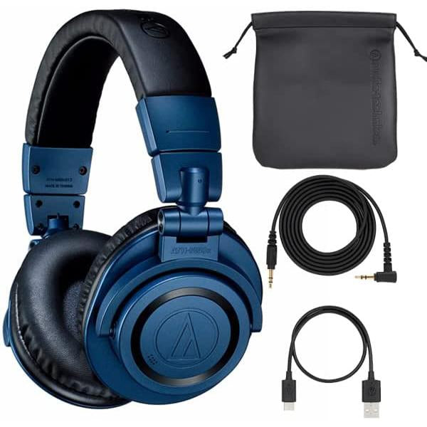 Audio-Technica ATH-M50xBT2DS Wireless Over-Ear Bluetooth Headphones (Deep Sea) Bundle